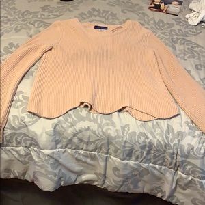 Long sleeve pink sweater